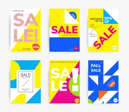 Minimal geometric posters set Stock Illustration