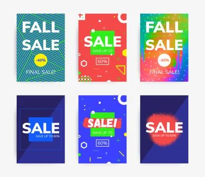 Minimal geometric posters set Stock Illustration
