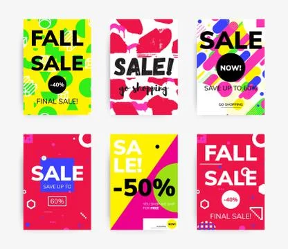 Minimal geometric posters set Stock Illustration