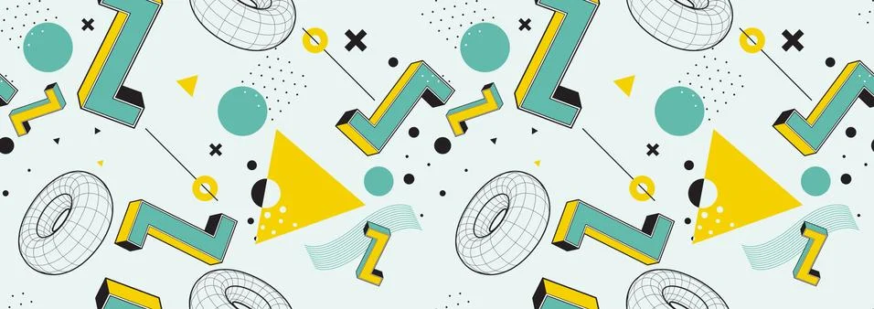 Minimal geometric shape pattern Stock Illustration