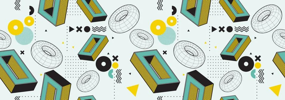 Minimal geometric shape pattern Stock Illustration