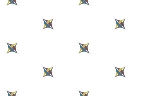 Minimal geometric star seamless pattern on white background Illustrazione stock