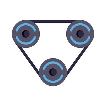 Minimal geometric triangle with three connected circular nodes 스톡 일러스트