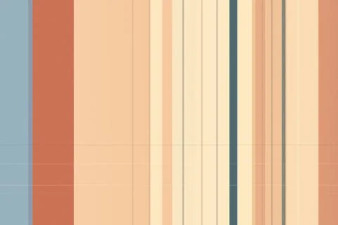 Minimal geometric wall with vertical stripes in warm orange, beige and blue.. Stock Illustration