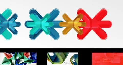 Minimal geometric wallpapers, vector abstract backgrounds Stock Illustration