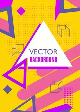 Minimal Geometrical retro elements theme cover. Vintage geometric poster de.. Stock Illustration