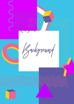 Minimal Geometrical retro elements theme cover. Vintage geometric poster de.. Stock Illustration