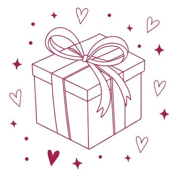 Minimal Gift Box Icon Vector Illustration Illustrazione stock