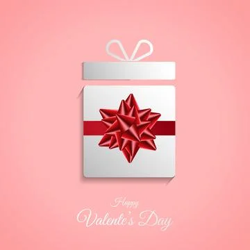 A minimal gift box vector for Abstract banner, post card for Happy Valentin.. Stock Illustration