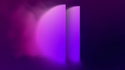 Minimal glowing arch shape animation with soft purple gradient lighting Stockbeeldmateriaal 334977953