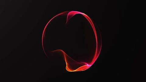 Minimal glowing red plasma orb with smooth fluid energy waves forming abstr.. Stock Illustration