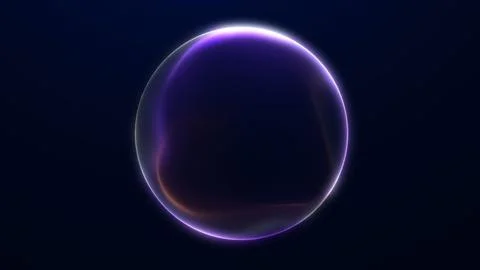 Minimal glowing sphere with soft blue, purple, and orange gradients forming.. Stock Illustration