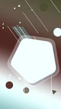A minimal glowing square UI icon floats over layered geometric lines and mu.. Stock Illustration