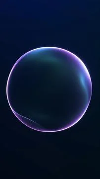 Minimal glowing violet edge sphere on a dark background with subtle iridesc.. Illustrazione stock