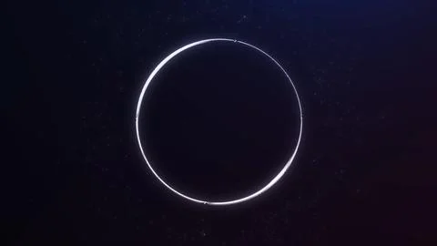Minimal glowing white energy ring with clean circular symmetry and soft lum.. Stock Illustration