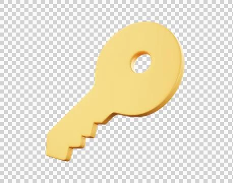 Minimal Golden Key Model Stock Illustration
