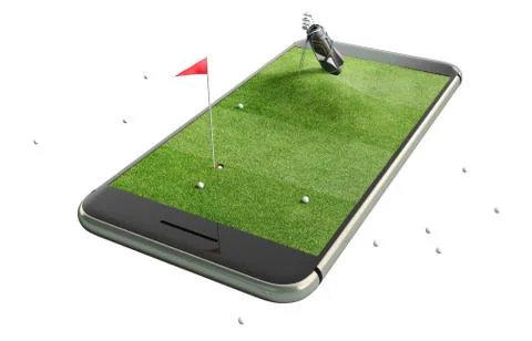 Minimal golf field white background design Stock Illustration