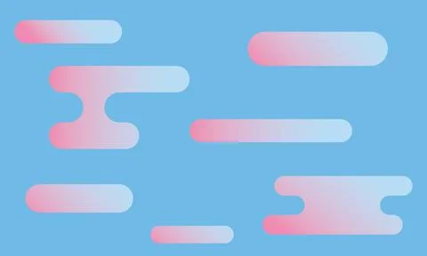 Minimal gradient abstract clouds on blue sky background. Vector illustration. Stock Illustration