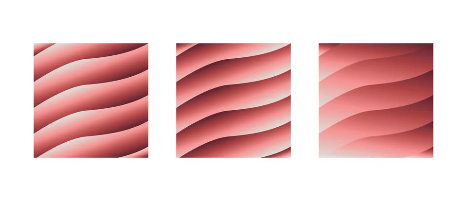 Minimal Gradient Backgrounds with Red Wavy Lines Soft Curves and Smooth Flo.. Illustrazione stock