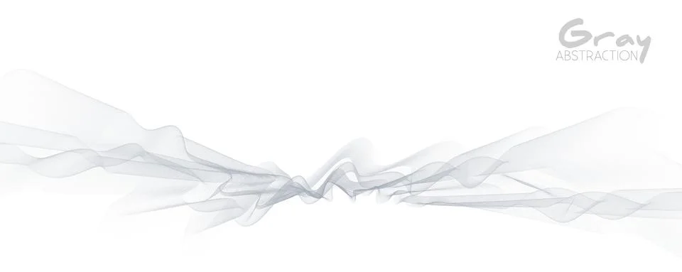 Minimal gray abstraction with thin undulate lines Stock Illustration
