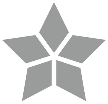 Minimal Gray Five Pointed Star Vector Icon Symbol Stock Illustration