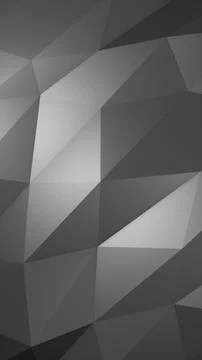 Minimal gray low poly geometric texture with faceted 3D surfaces, angular s.. Illustrazione stock