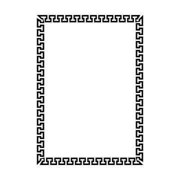 Minimal Greek rectangle frame featuring clean geometric decorative styling .. Illustrazione stock
