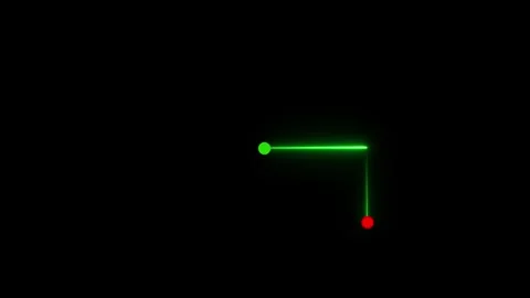 Minimal Green and Red Angular Line with Glowing Endpoints Stock-Footage 348127357