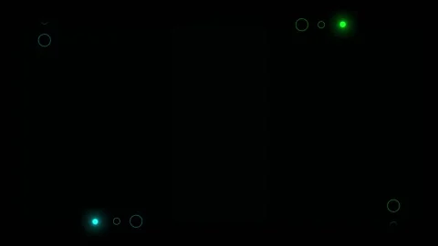 Minimal green cyan particle visual floating luminous orbs, subtle ring outlines, Stock-Footage 340525471