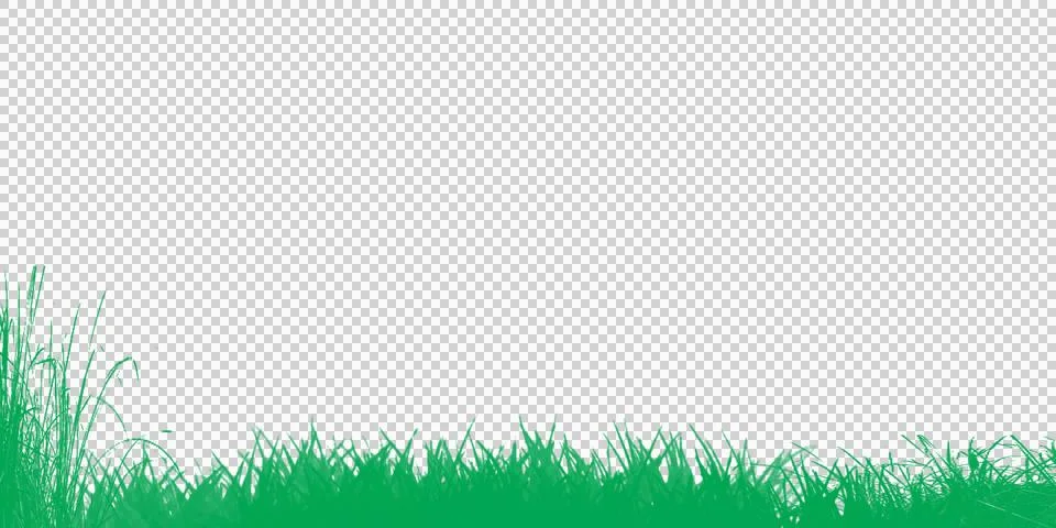 Minimal green grass patch isolated on transparent background Stock Illustration
