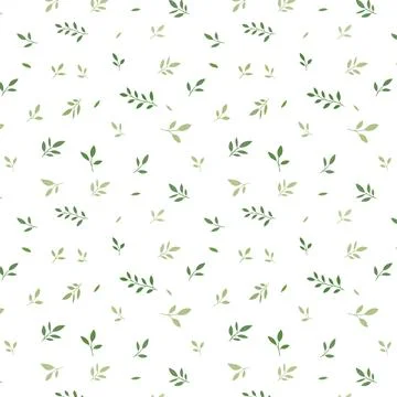 Minimal Green Leaf Seamless Pattern Elegant Botanical Background Texture イラスト素材