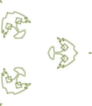 Minimal Green Simple Multi Use Outline Vector Elements with Clean Line Art Stock Illustration