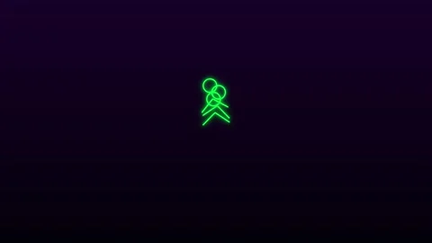 Minimal green stick figure icon digital element Stock Footage 341845384