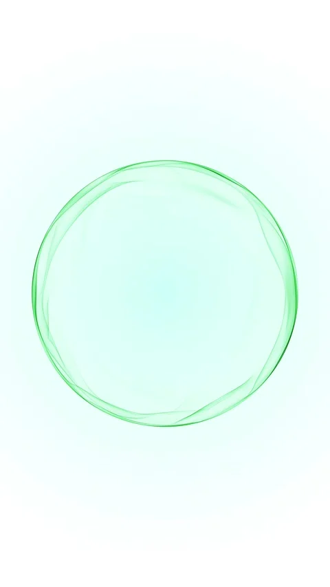 Minimal green translucent sphere on pale background with soft flowing lines.. Video stock 342247041