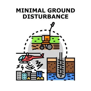 Minimal ground disturbance vector concept for construction work Stock Illustration