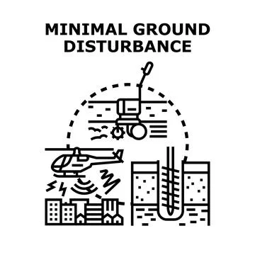 Minimal ground disturbance vector concept for construction work Stock Illustration