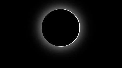 Minimal half moon animation on dark background for cosmic night sky motion Stock Footage 336471987