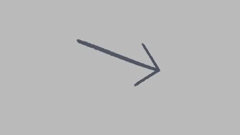 Minimal hand drawn arrow pointing down right animation. 4K Stock Footage 345426889