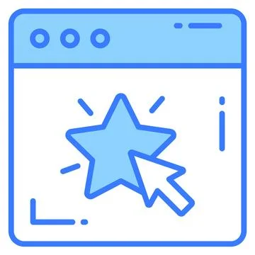 A minimal hand drawn icon of the web browser interface window. Illustrazione stock
