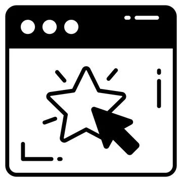 A minimal hand drawn icon of the web browser interface window. Stock Illustration