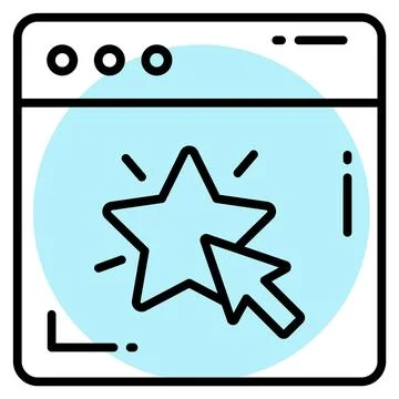 A minimal hand drawn icon of the web browser interface window. 스톡 일러스트