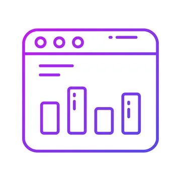 A minimal hand drawn icon of the web browser interface window. Stock Illustration