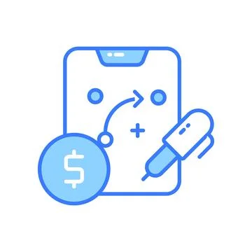 A minimal hand drawn icon of the web browser interface window. Stock Illustration