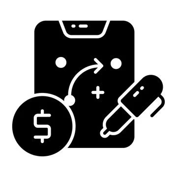 A minimal hand drawn icon of the web browser interface window. Stock Illustration