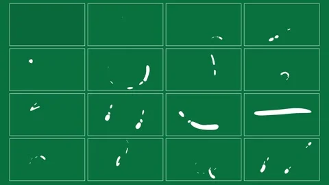 Minimal Hand Drawn White Stroke Doodle Animation on Green Screen Stock Footage 322589817