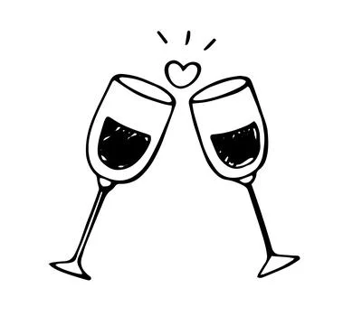 Minimal Hand Drawn Wine Bottle Illustration for Celebration Romance and Lif.. Stock Illustration