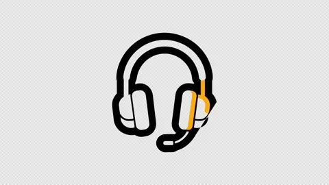 Minimal Headphone Line Icon Animation with Microphone and Alpha Channel 库存影片 337376454