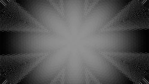 Minimal hexagonal grid pattern in black-white shades from the center lookinng Stock Illustration