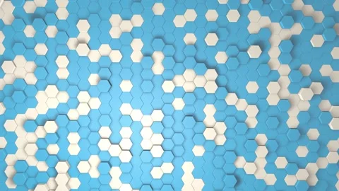 Minimal Hexagons Loop 1 Light Blue. Many small blue hexagons moving. Elegant Stock Footage 167599791