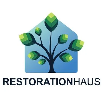 Minimal house and tree logo 库存插图